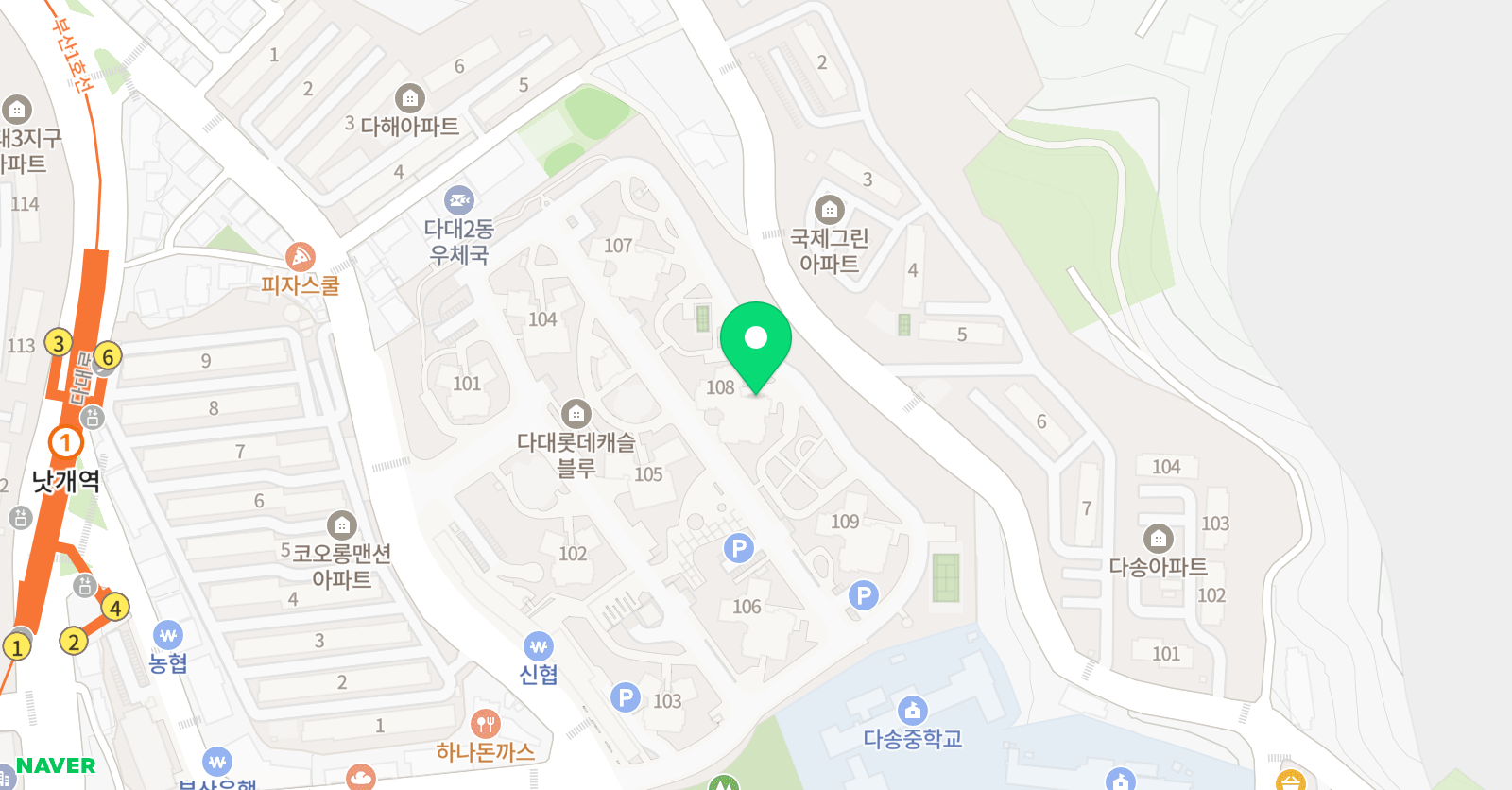 빨간펜 수학의달인 다대롯데캐슬블루점 위치
