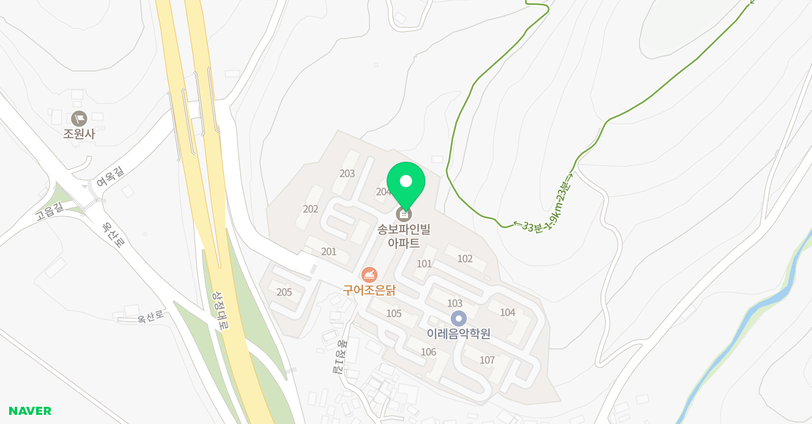 송보폴인 영어수학학원 위치