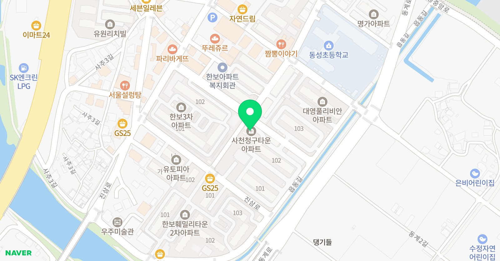 스마트해법 수학 사천청구점 위치