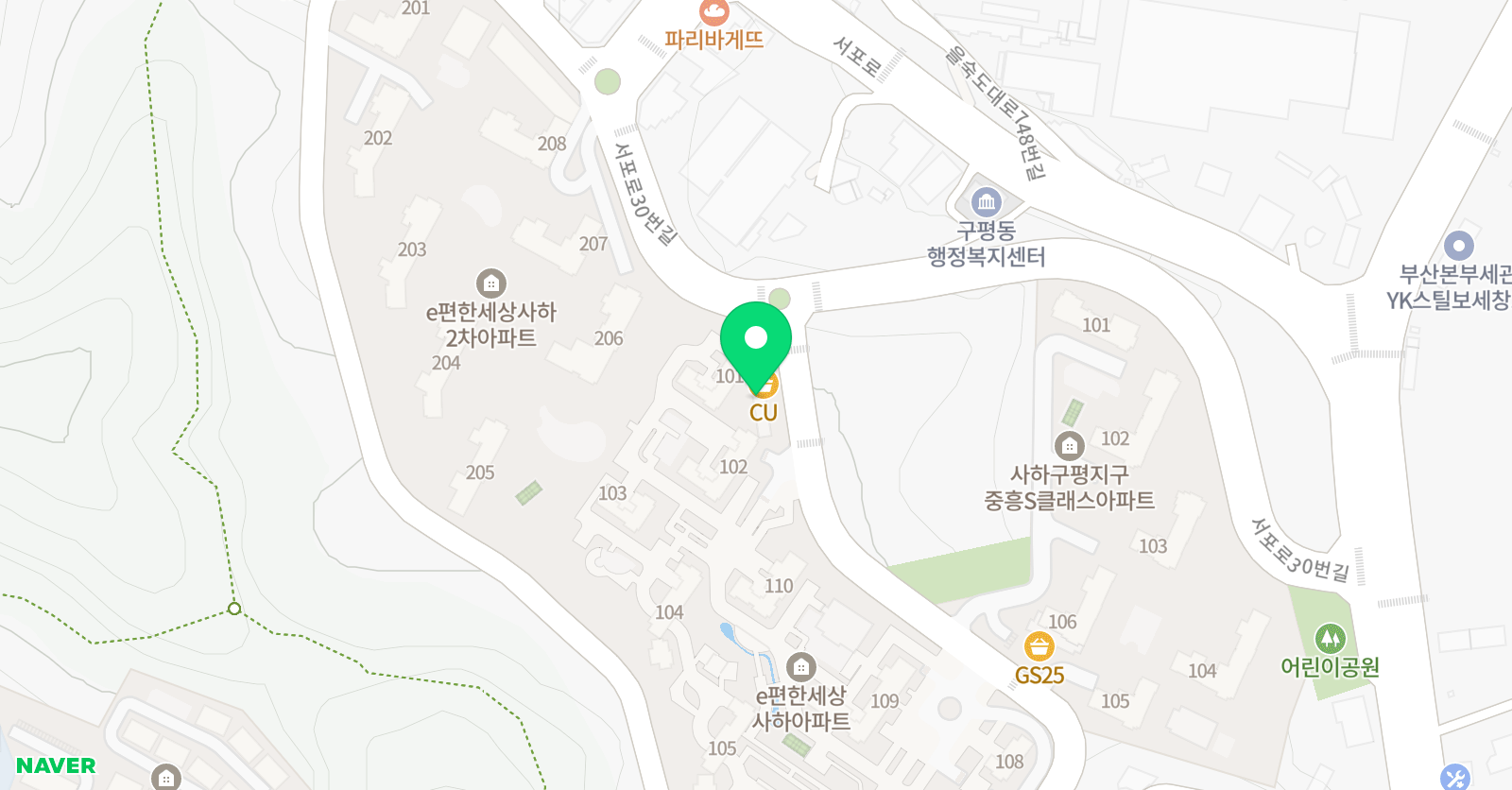 바른아이 태권도 위치