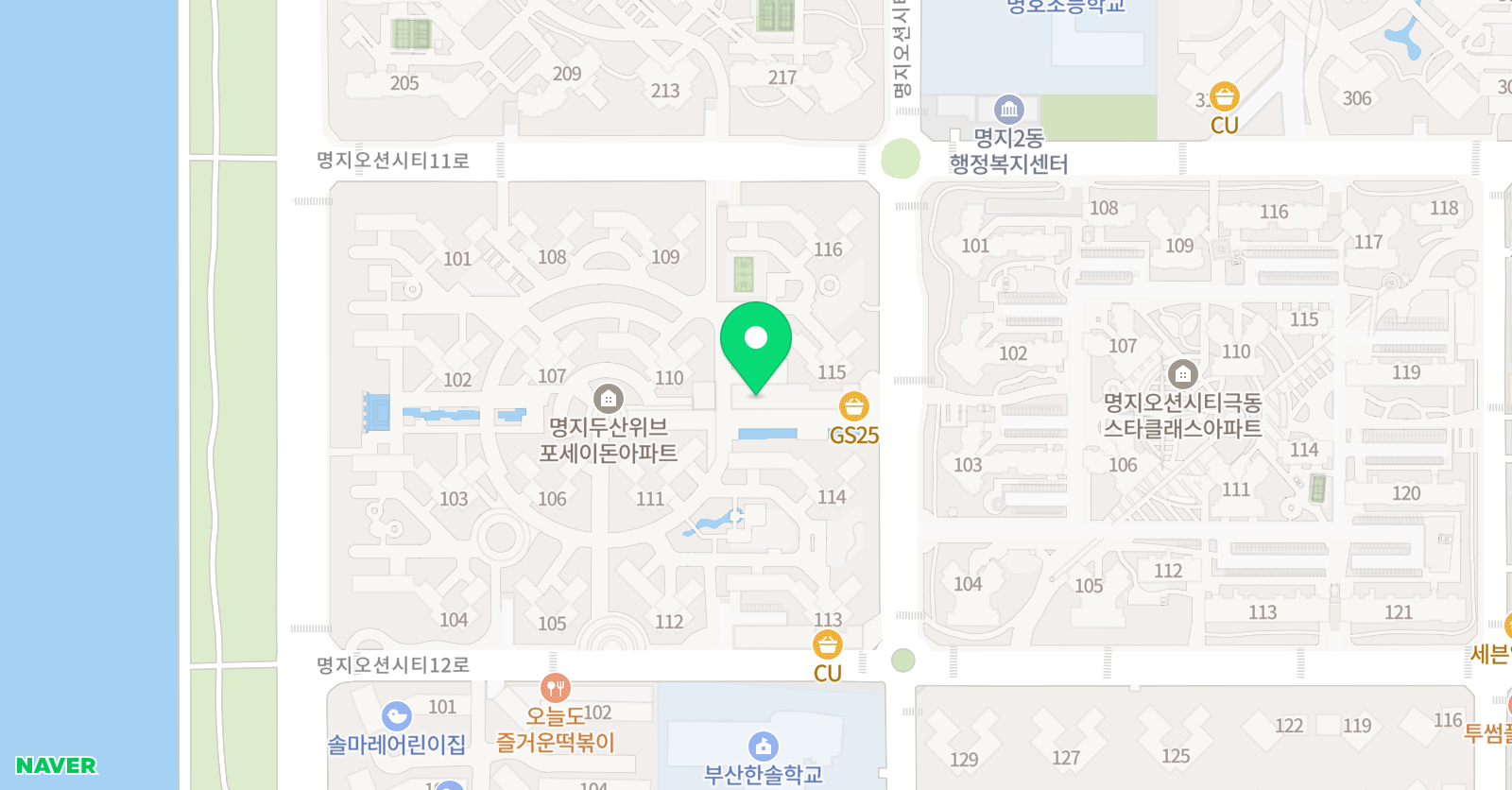 뮤엠 영어 명지두산위브NEST 위치