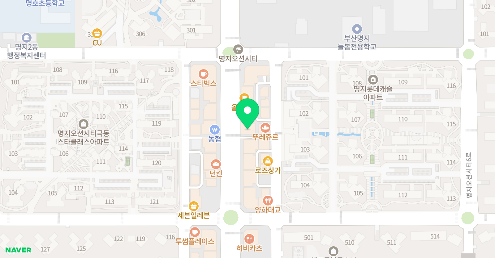 정모클 입시학원 오션점 위치