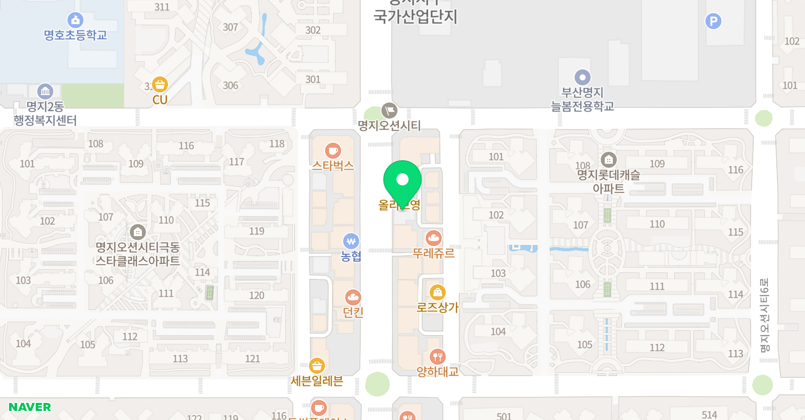 삼성 영어셀레나 명지오션학원 위치