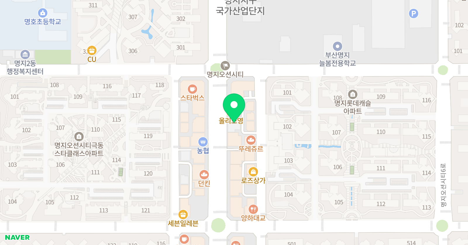 비전 수학학원 명지오션시티 위치