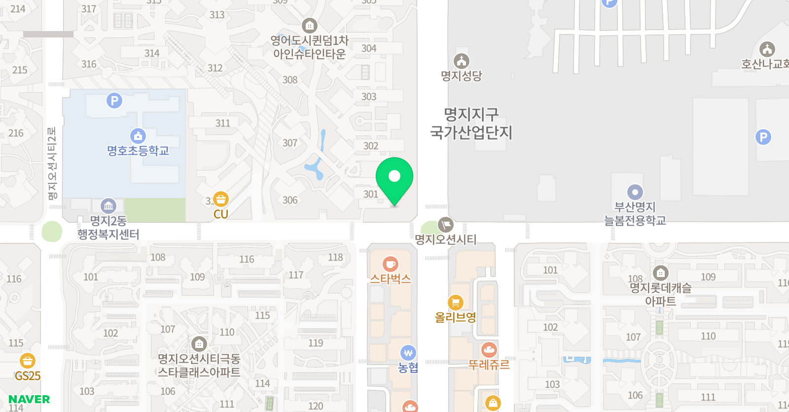 큰샘 주산암산 학원 위치