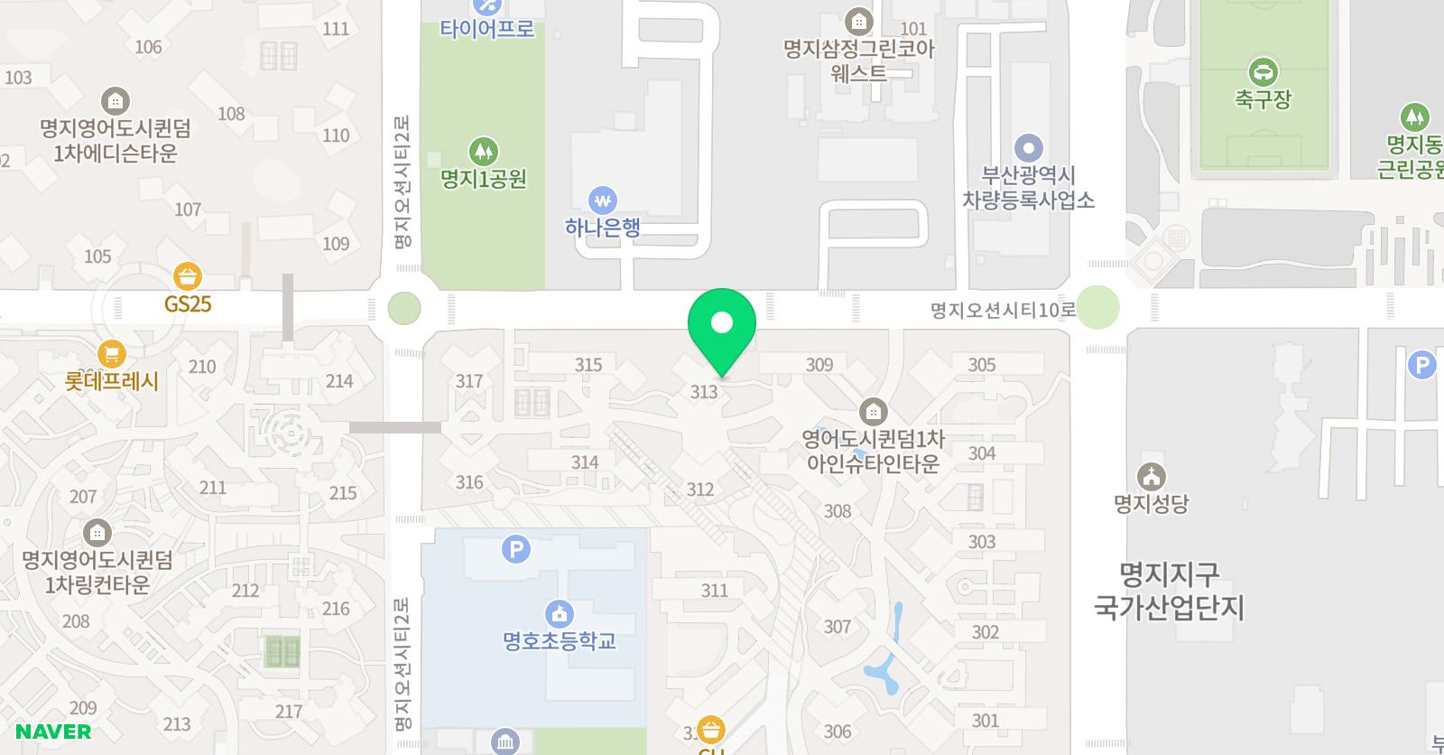 기탄 사고력교실 명지오션퀸덤3단지점 위치
