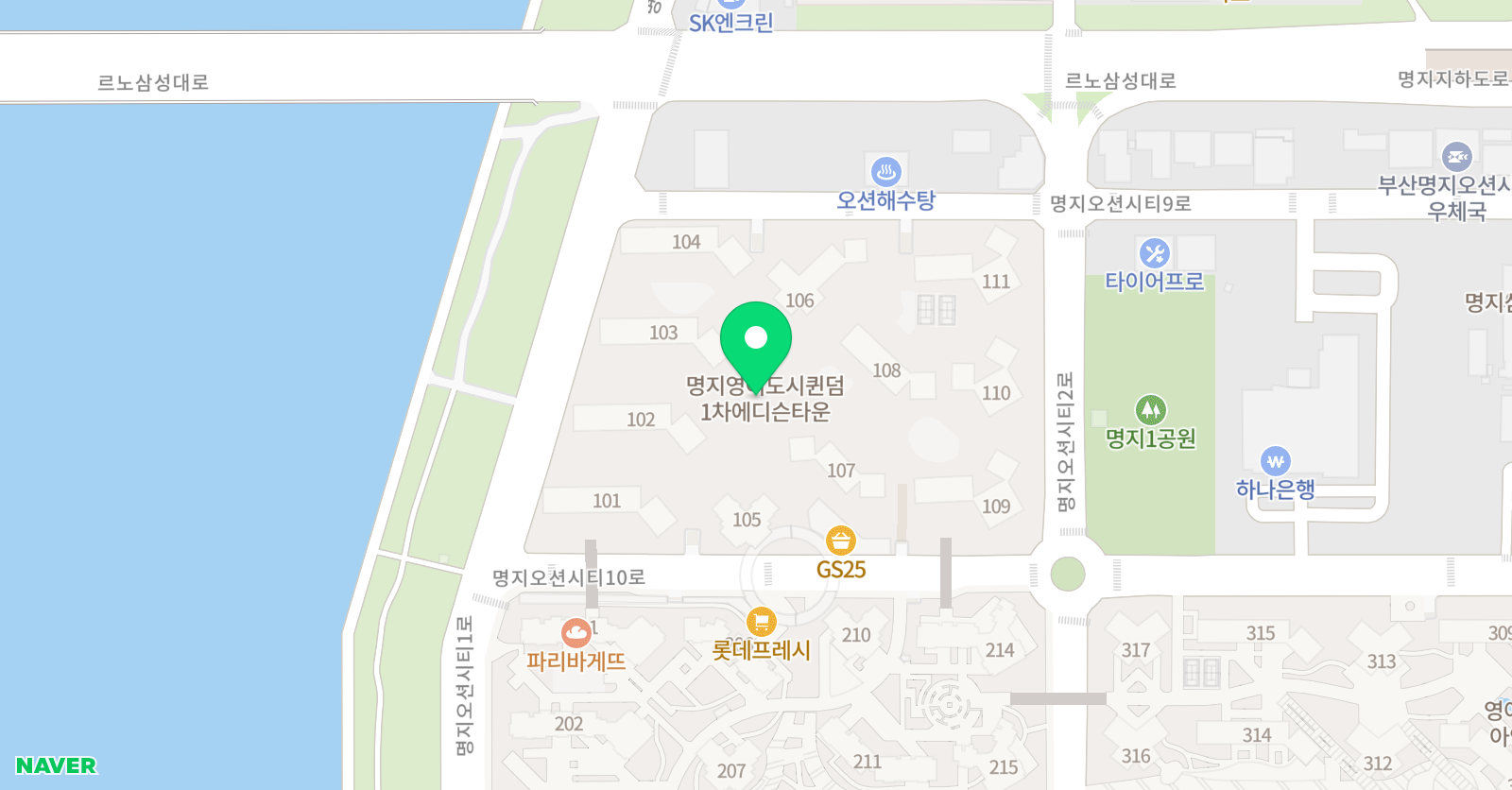 리드인 명지퀸덤 1단지점 위치