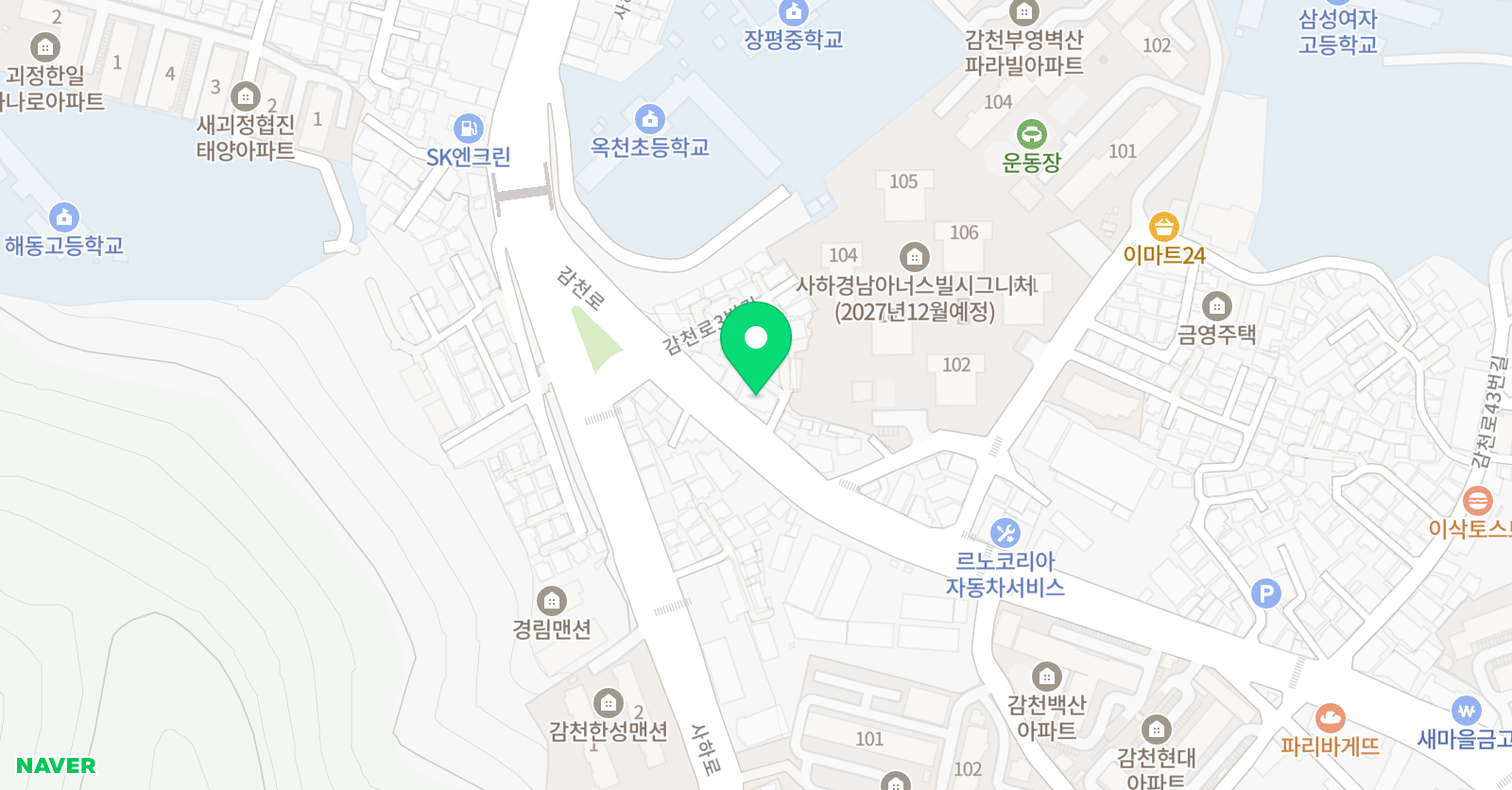 와이비 수학영어학원 위치