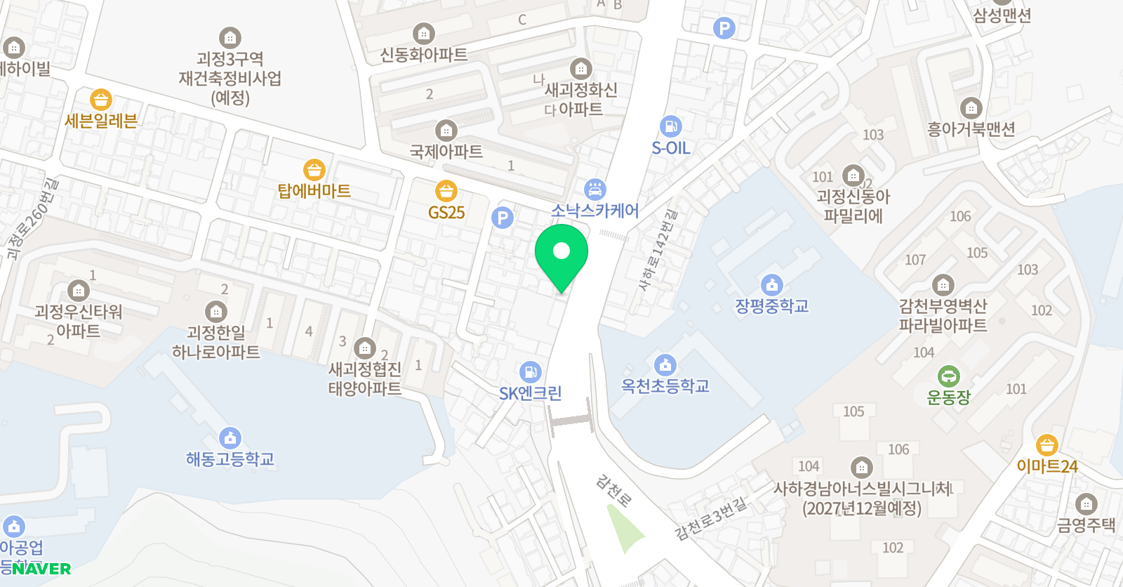 최상위 영어수학 전문학원 위치
