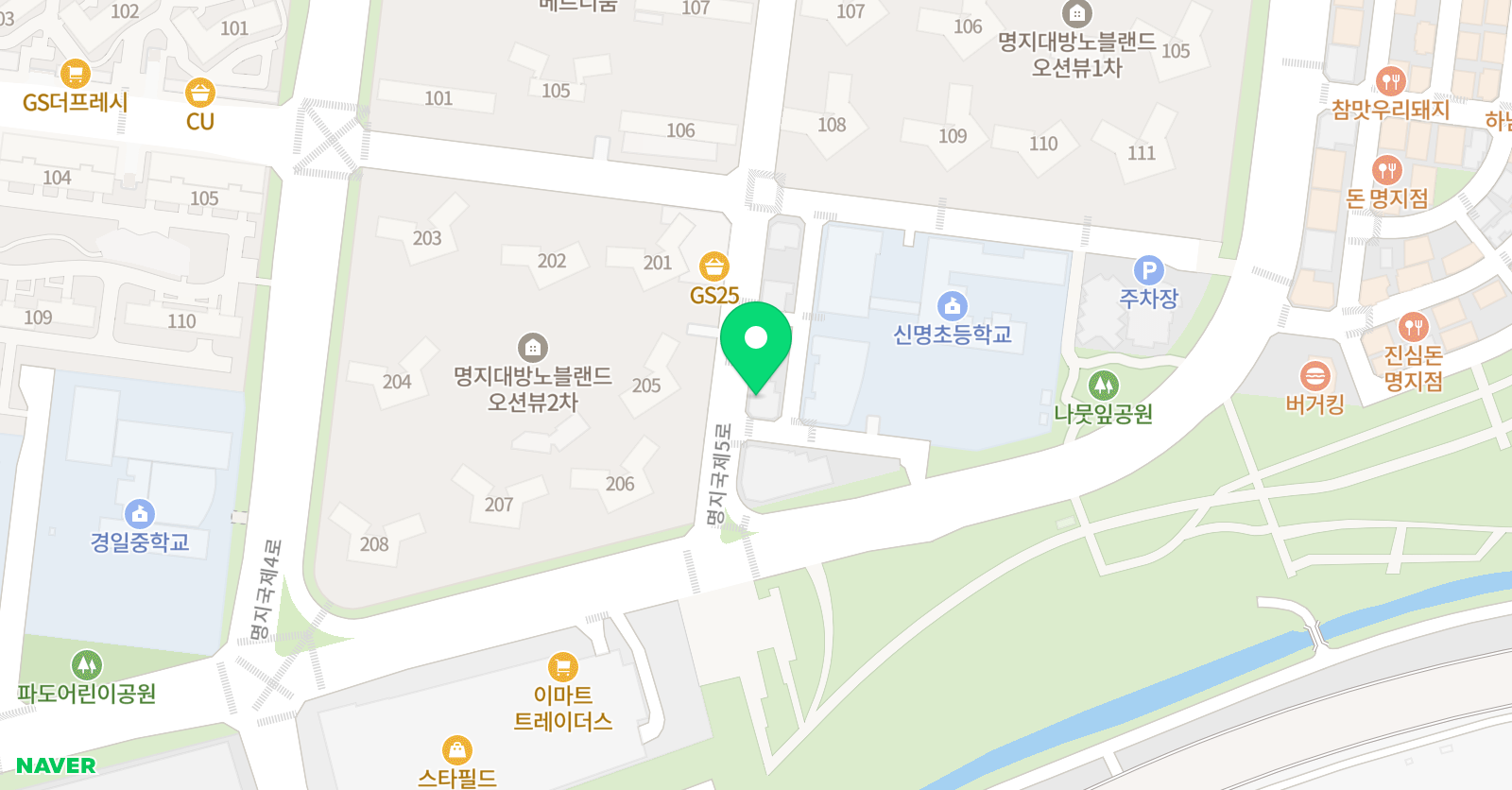 신명 태권도 명지국제신도시점 위치