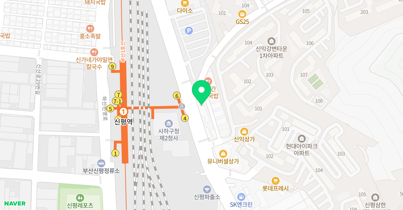 신평유니팝 미술학원 위치