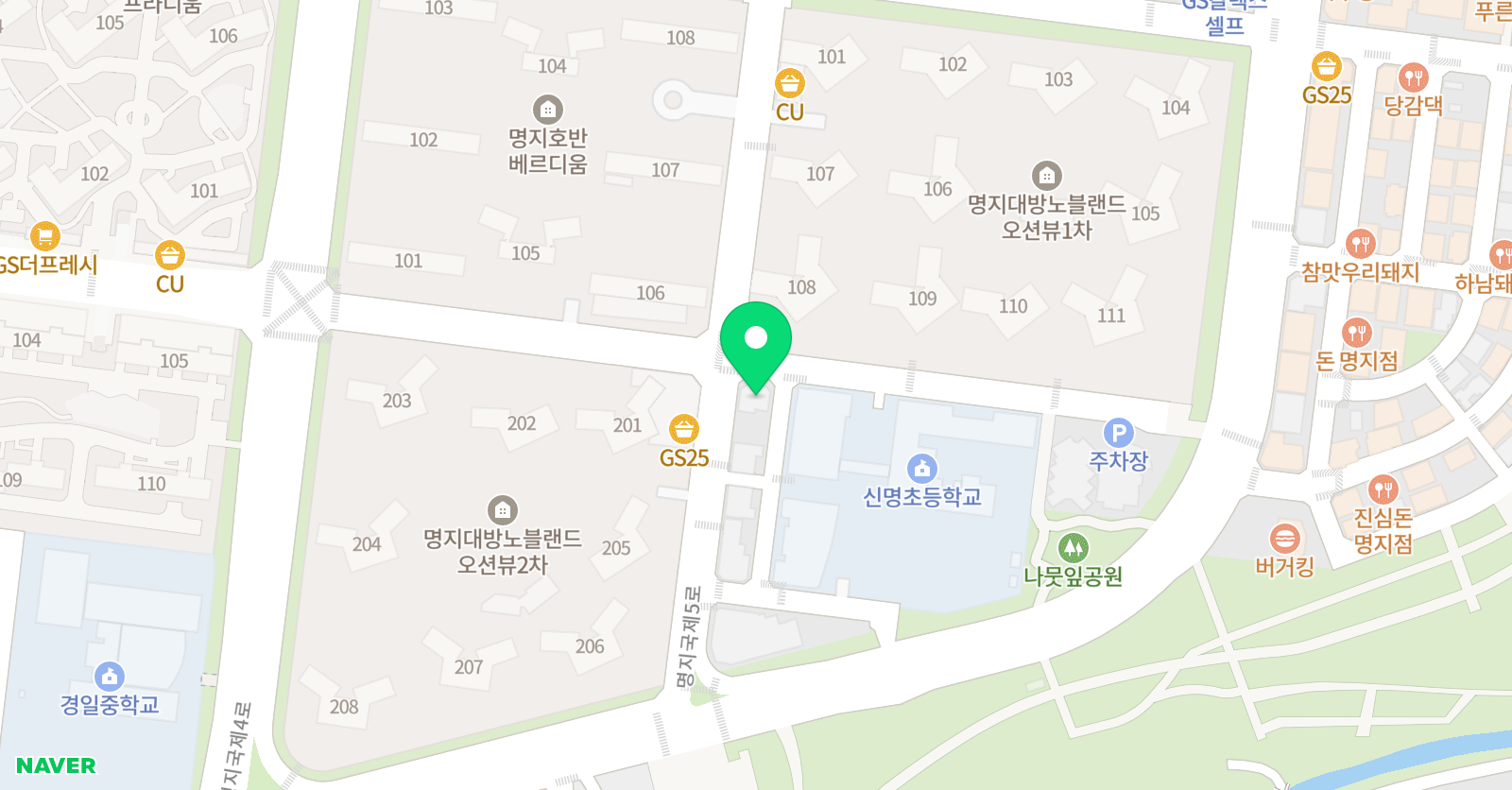 RARA 태권도 명지국제신도시점 위치
