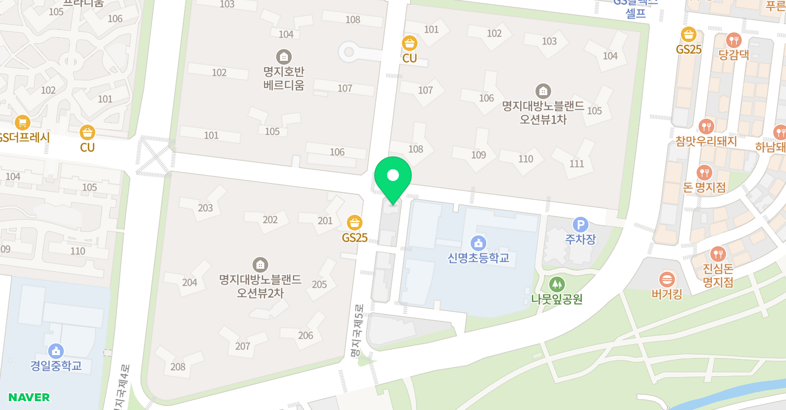 아이스크림홈런 명지학원 위치