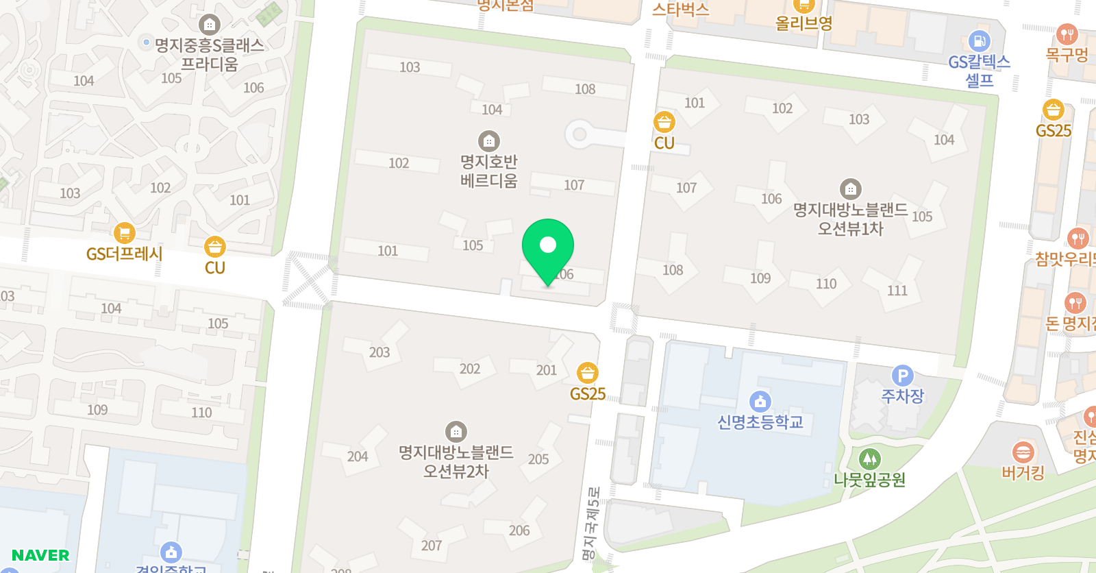 삼성영어셀레나 명지호반1 교습소 위치