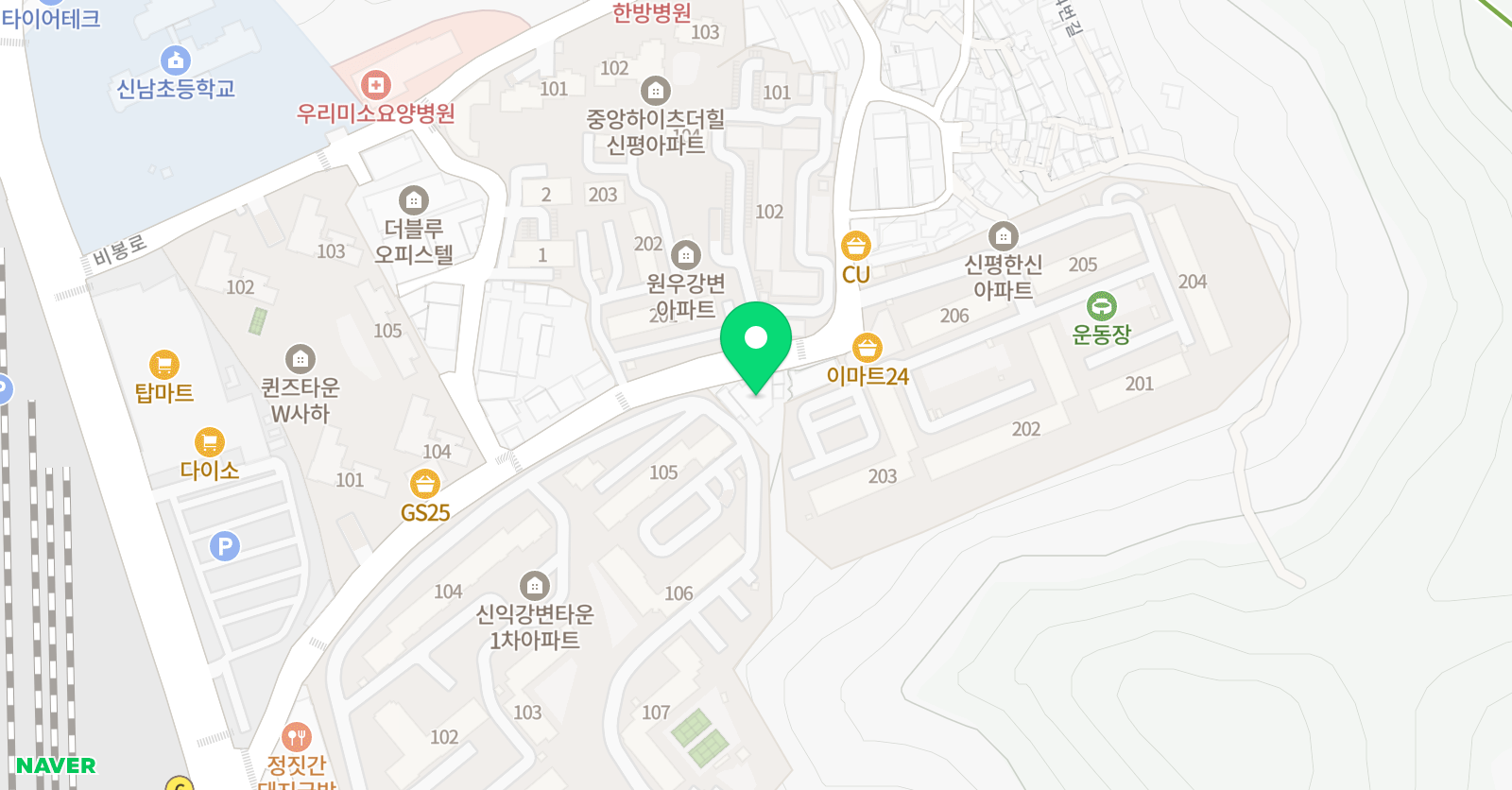 YBM잉글루 신평2관 위치