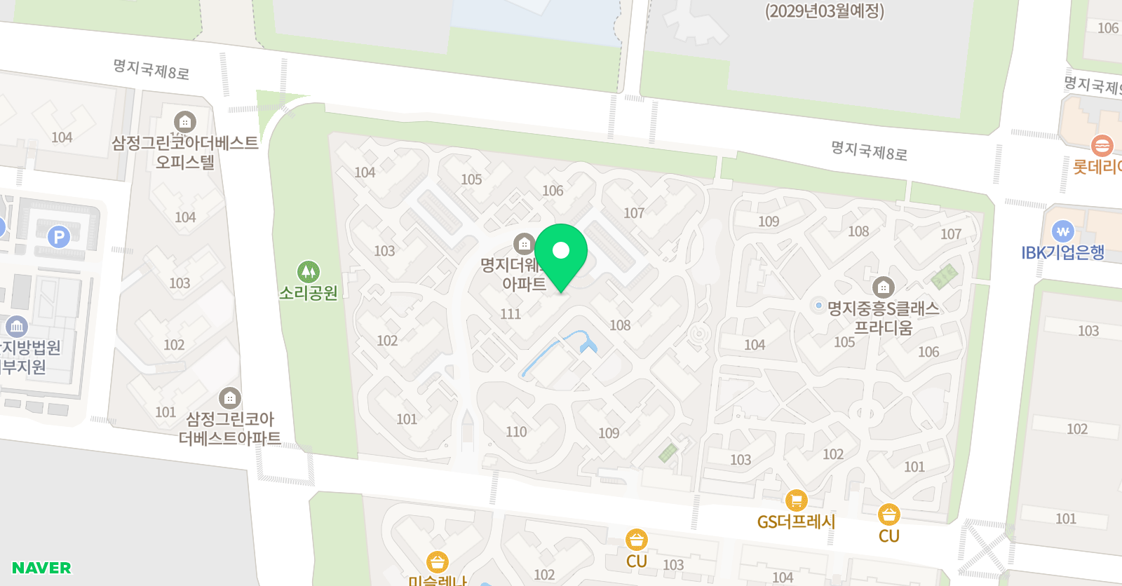 삼성영어 명지더웨스턴 위치