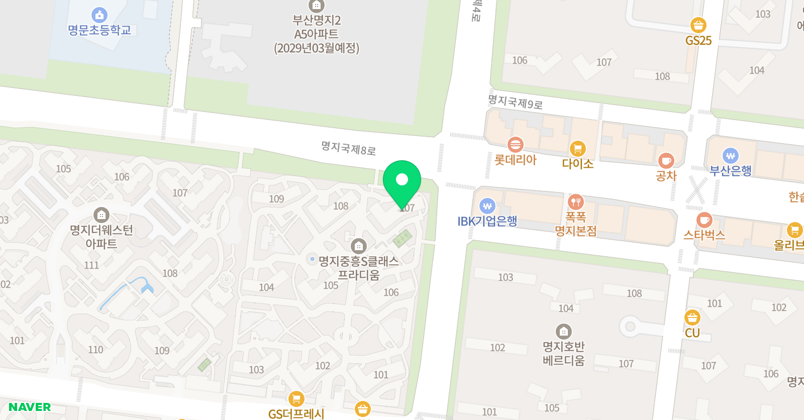 뮤엠영어 명지국제도시1호Nest 위치