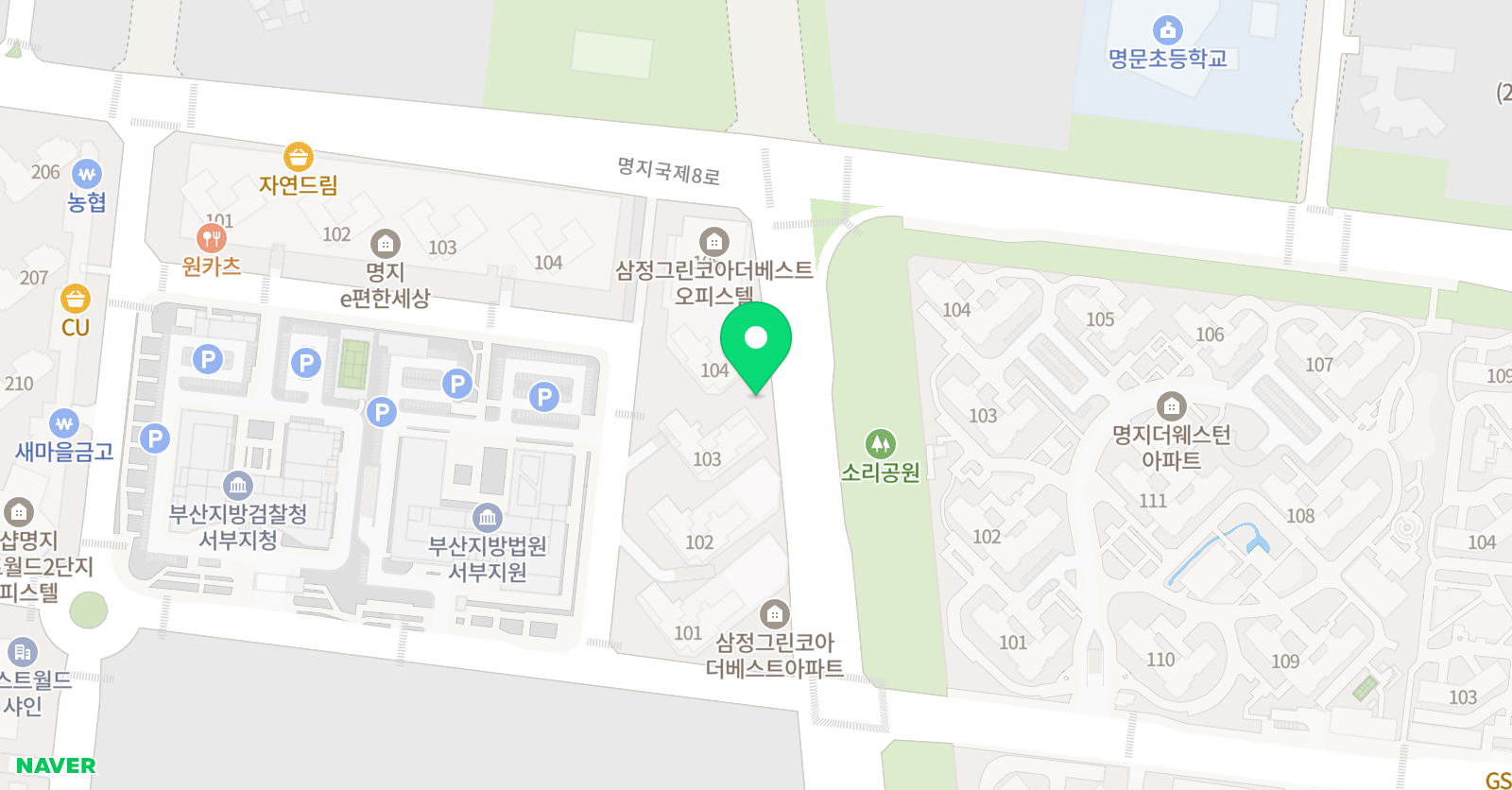 수학여우 수학학원 명지명원초점 위치