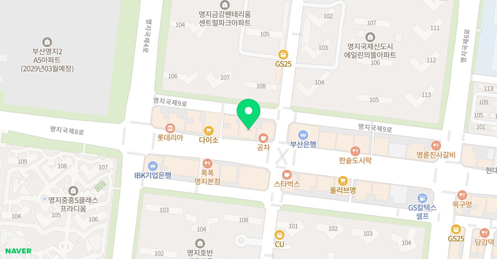 용인대미래 태권도장 명지국제신도시점 위치