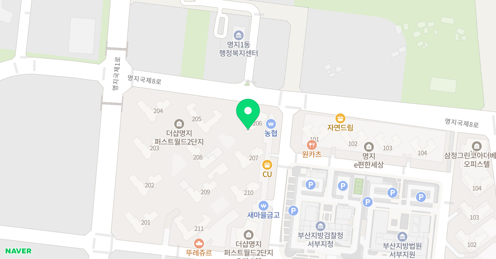 한솔플러스 수학학원 명지더샵2단지교실 위치
