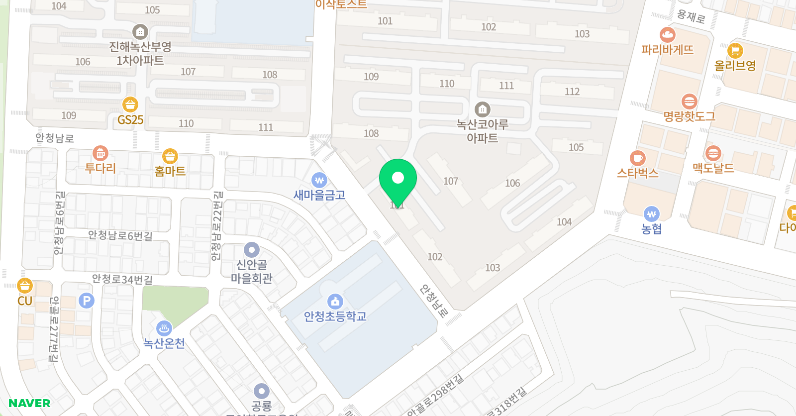 3030 영어 용원안청러닝센터 위치