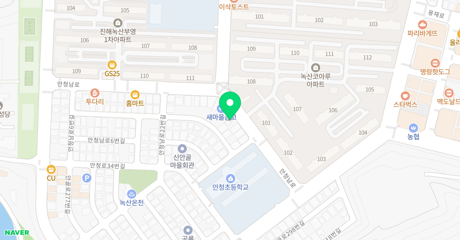 정음 국어&논술 위치