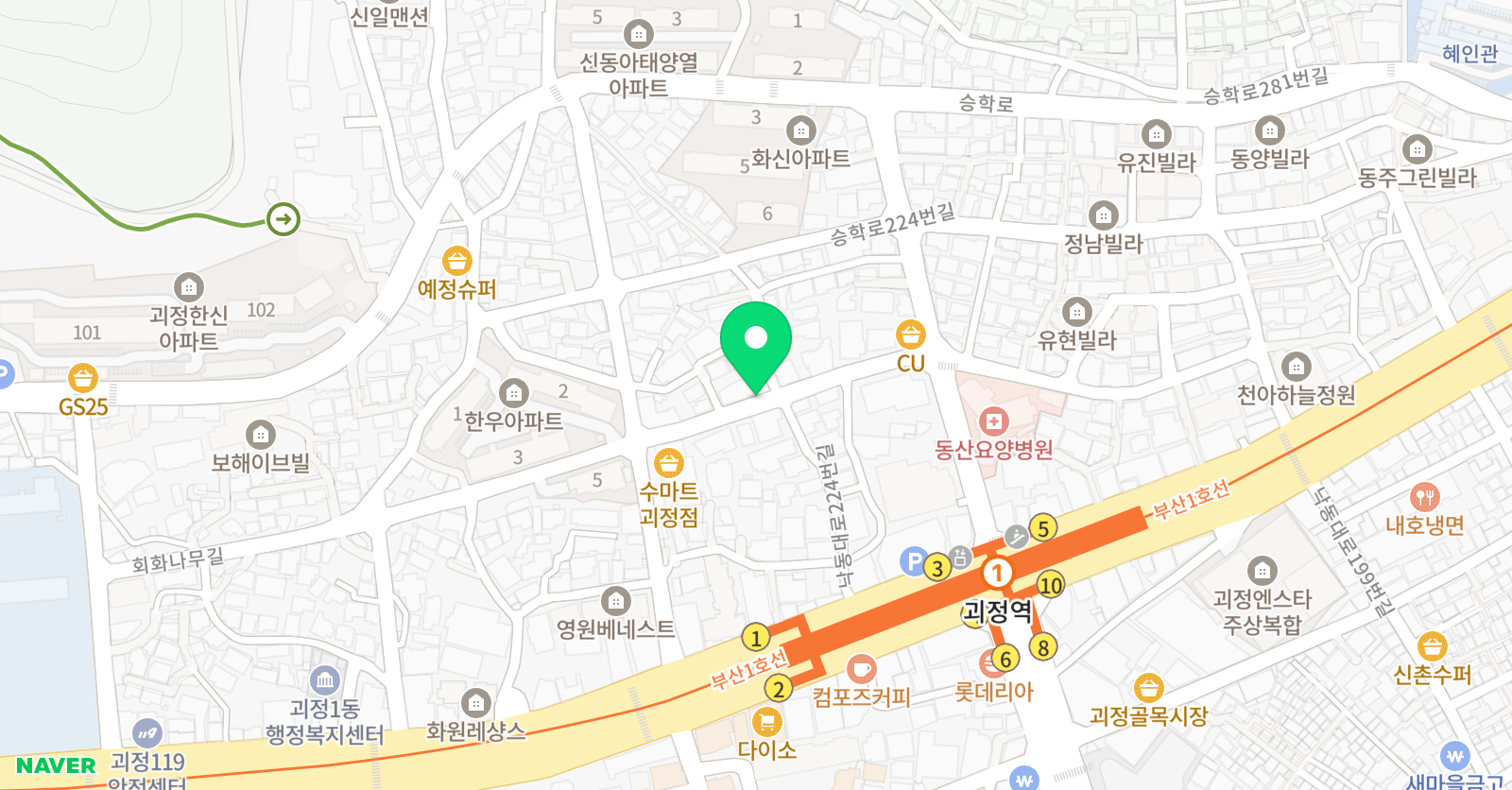해찬나래 태권도 위치