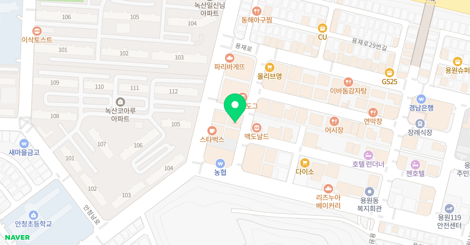 용원우리아이 태권도 위치