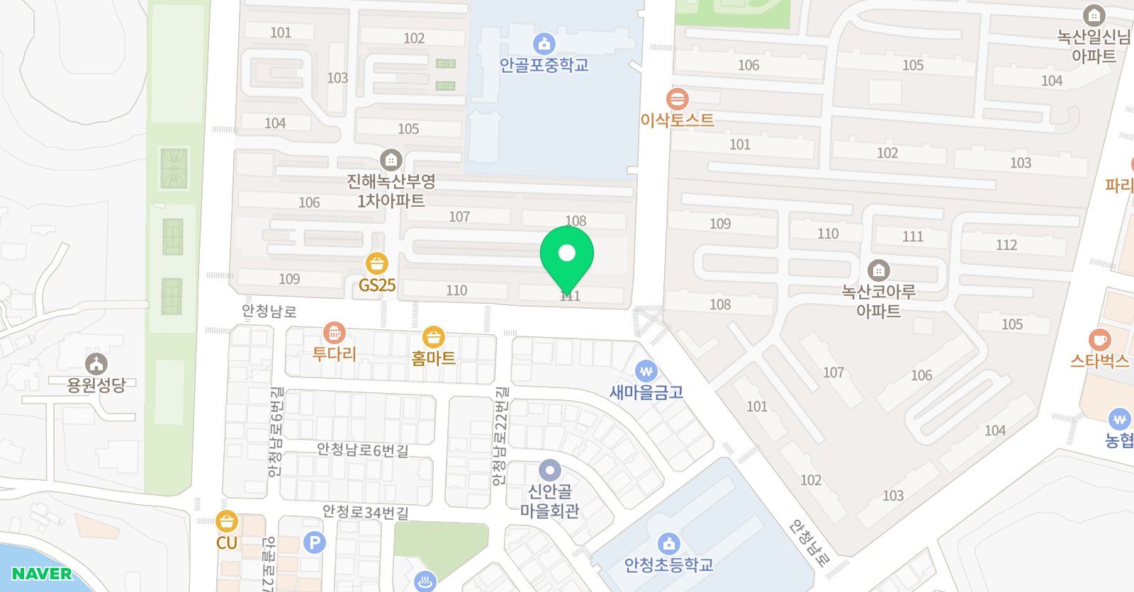 뮤엠 영어 진해용원점 위치