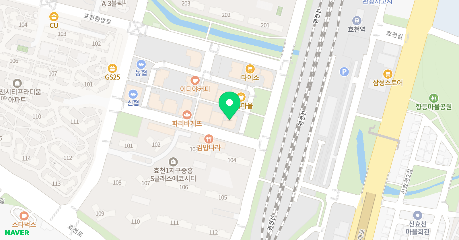 효천와이비 영어학원 위치