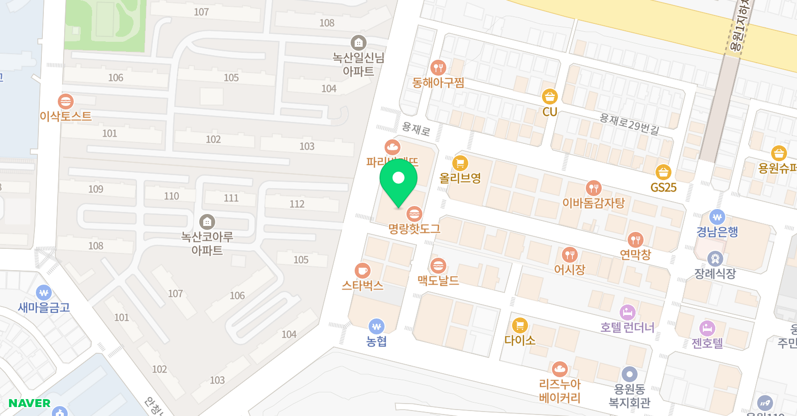용원수학학원 용원유니크수학과학학원 위치