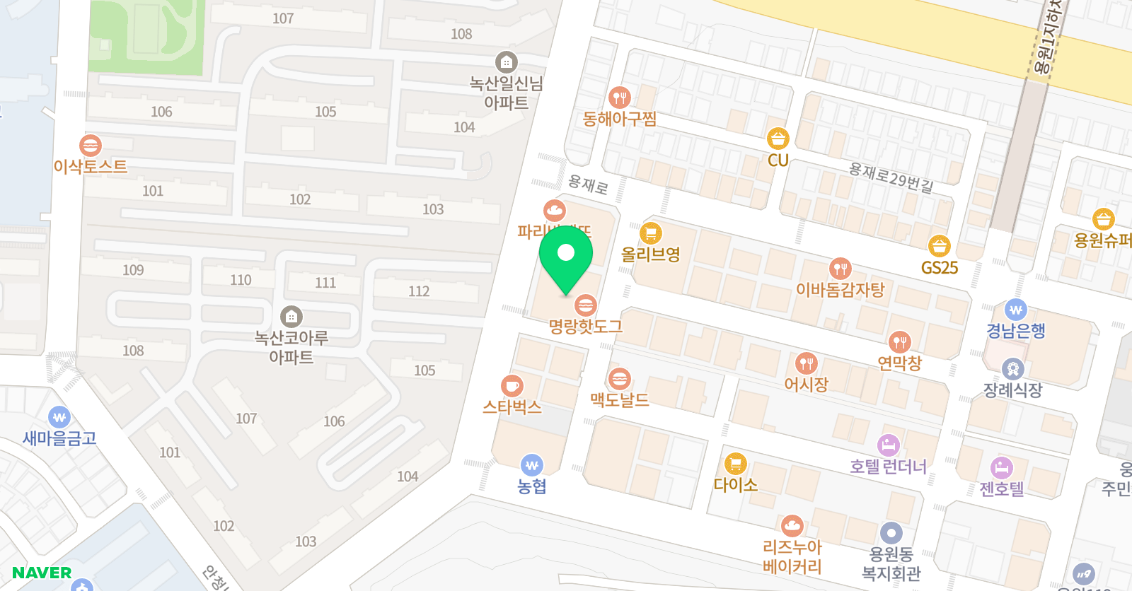 가우디 미술학원 용원점 위치