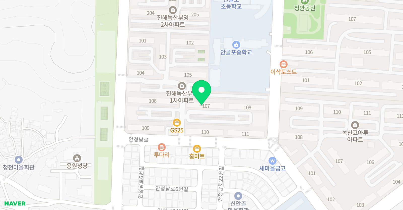 아소비 공부방 진해청안점 위치