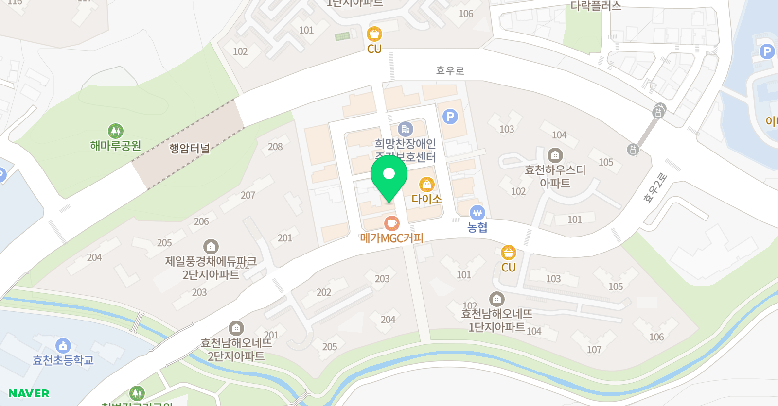 효천브릭스 영어수학학원 위치