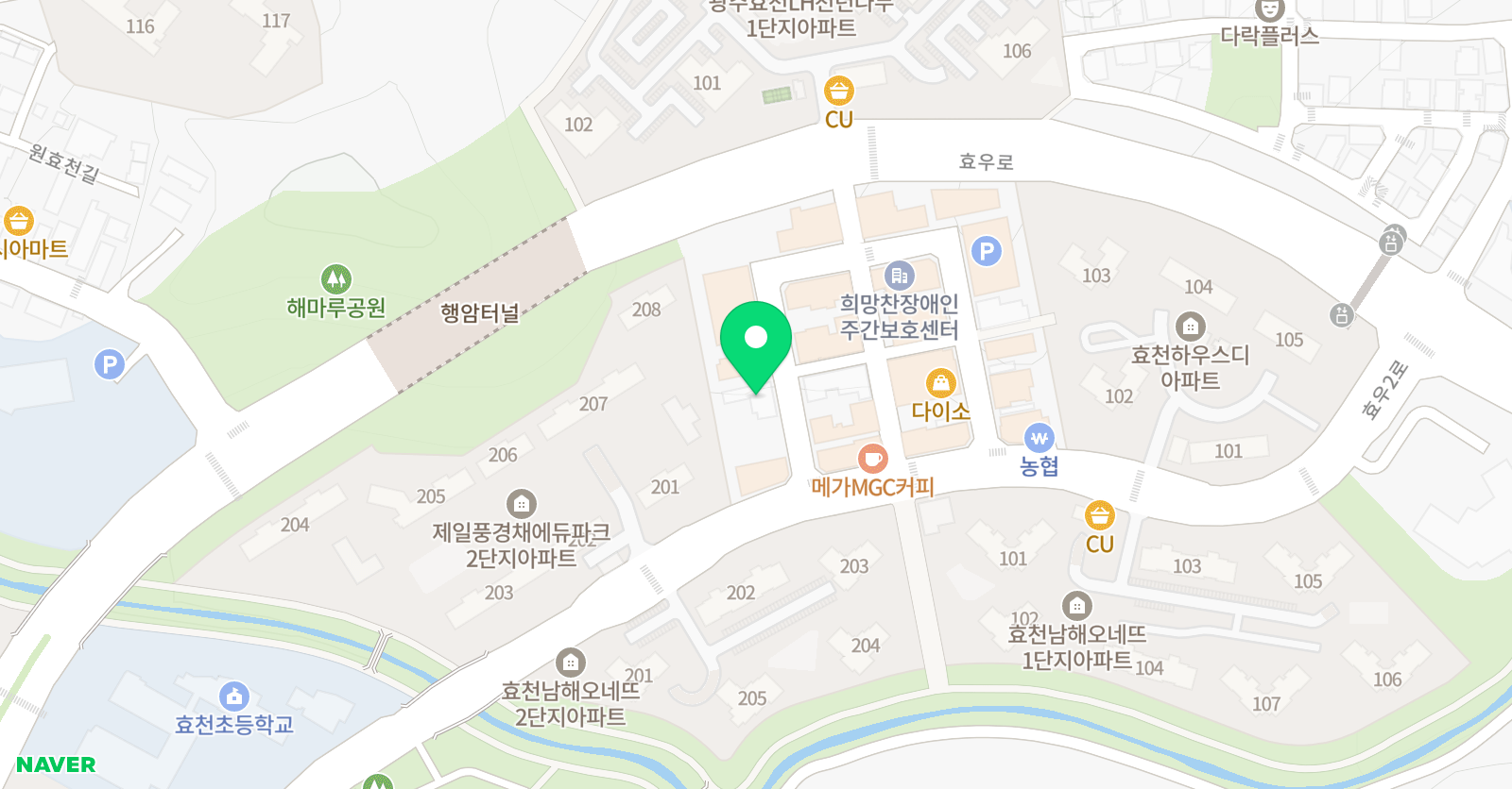 효천미래엔 수학 씽크톡키움 학원 위치