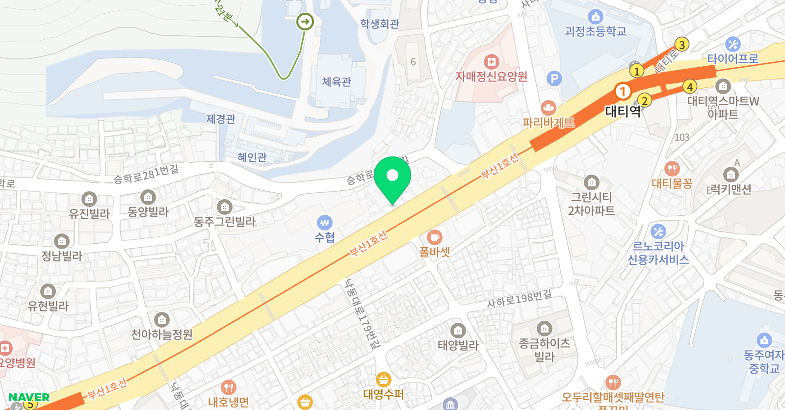 이그잼 영어수학학원 사하분원 위치