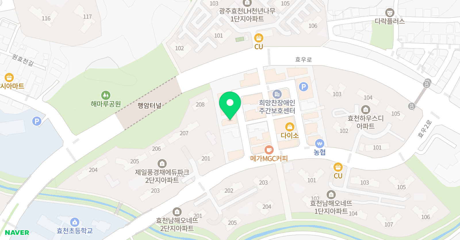 익스트림싸커 축구교실 효천점 위치