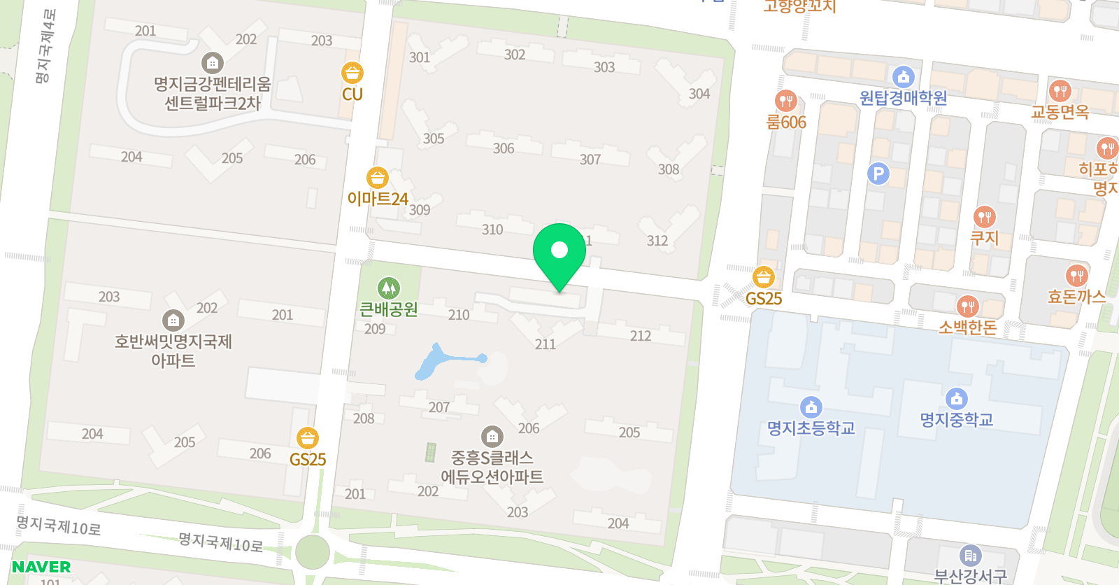 뮤엠 영어 명지중흥S클래스에듀 오션네스트 위치