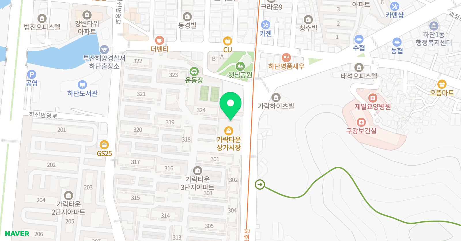 리드인 하단가락타운점 위치