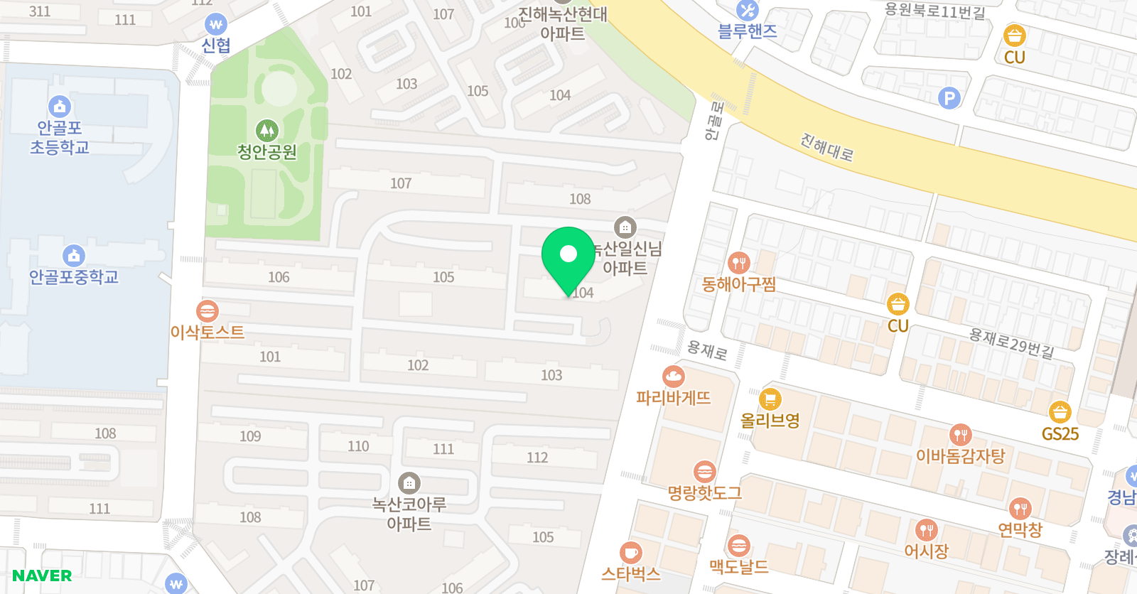 튼튼영어마스터클럽 진해용원점 위치