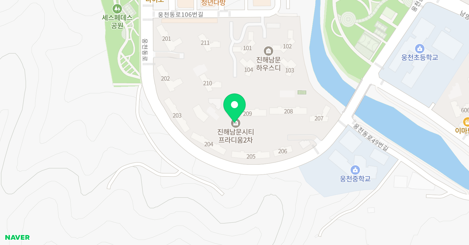 아소비 공부방 진해남문 3점 위치