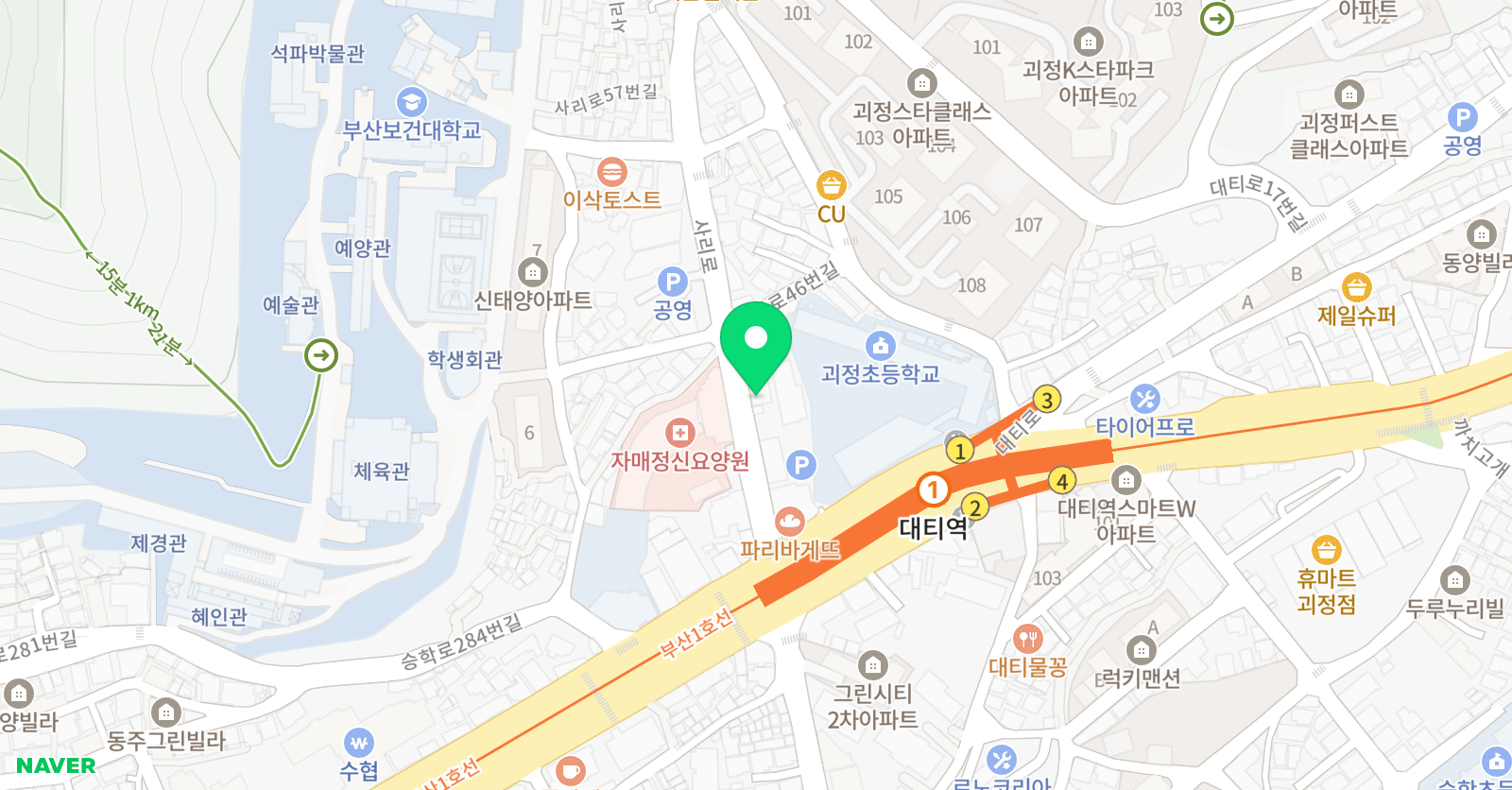 리드인 국어학원 괴정초점 위치
