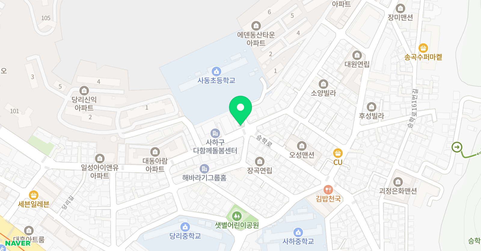 GNB 영어전문학원 당리캠퍼스 위치