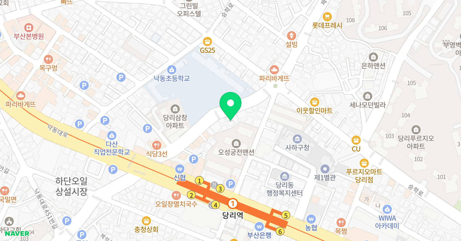 미래엔 영어수학학원 낙동초점 위치