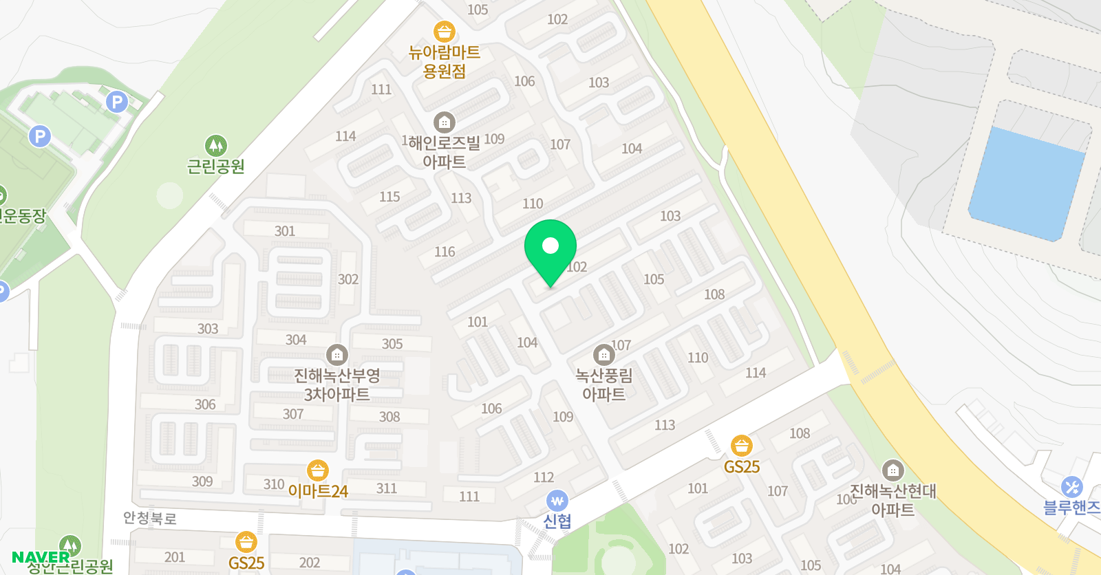 용원 수학영어 더자람숲 위치