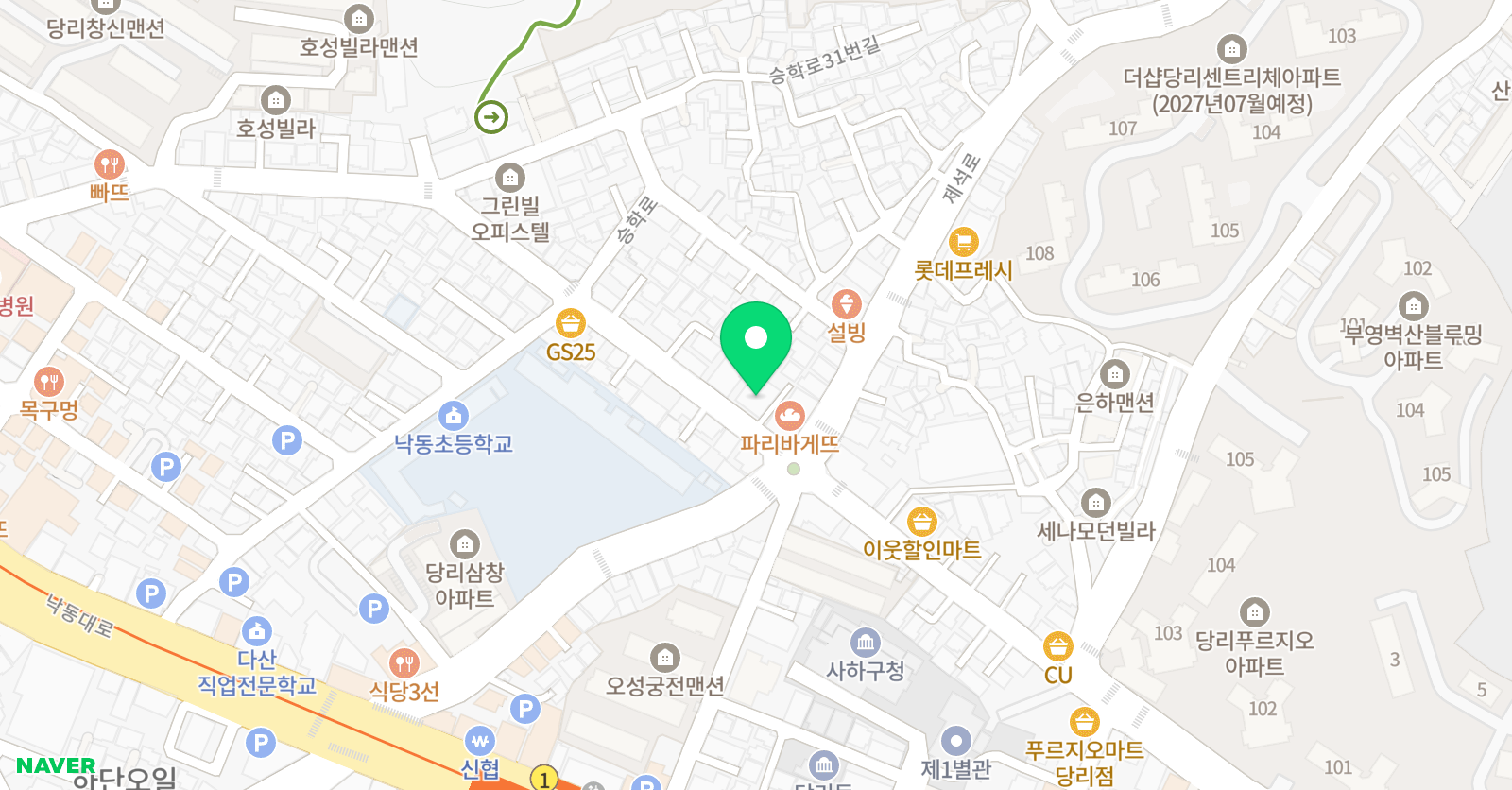 삼성영어셀레나 학원 당리 위치