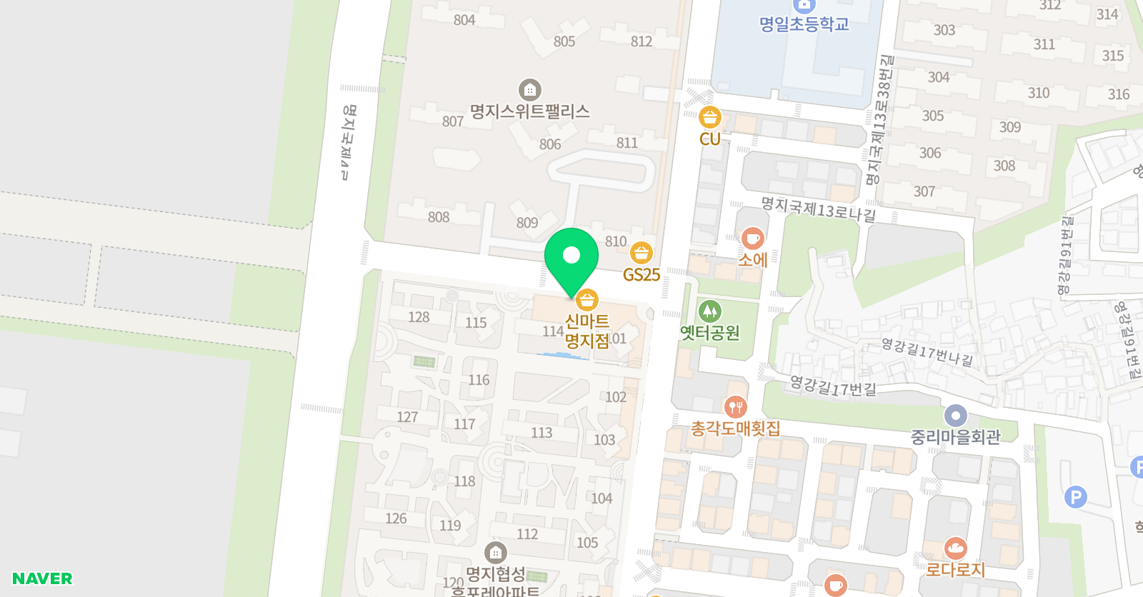윤선생 우리집앞영어교실 명지명일초영어교습소 위치