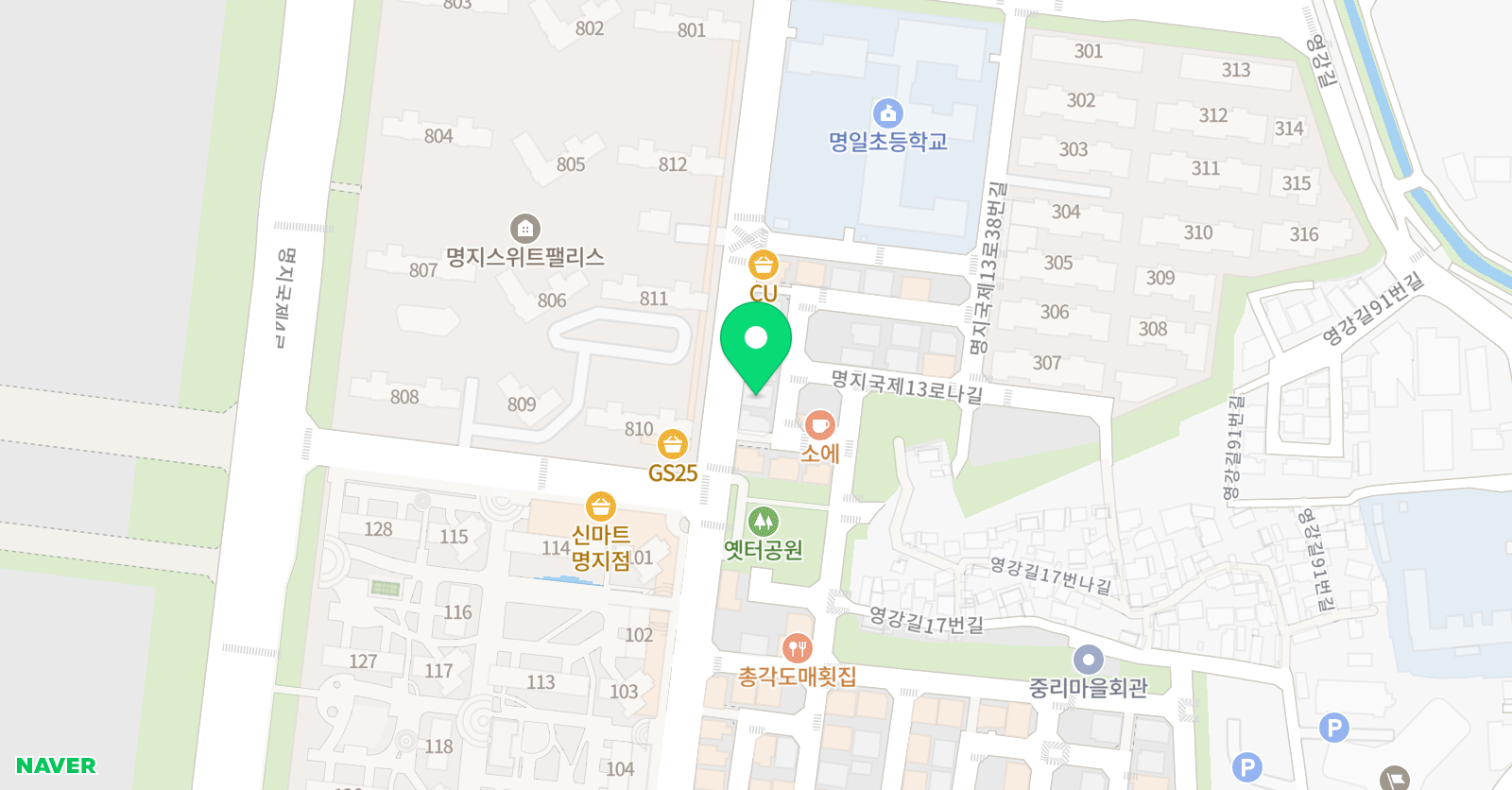영웅태권도 위치