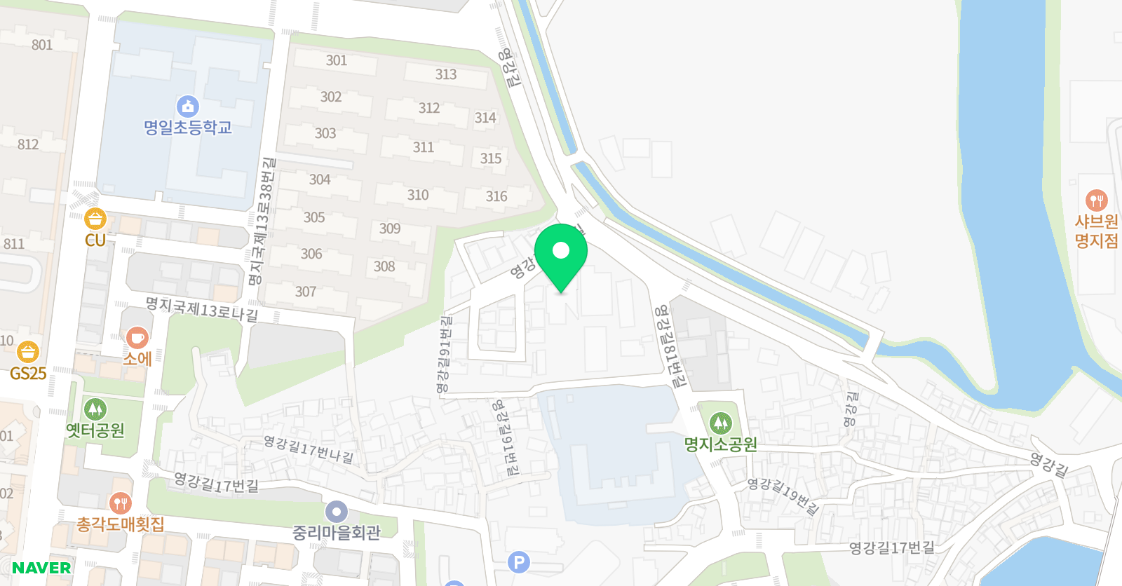 힐사이드컬리지잇 영어학원 명지캠퍼스 위치
