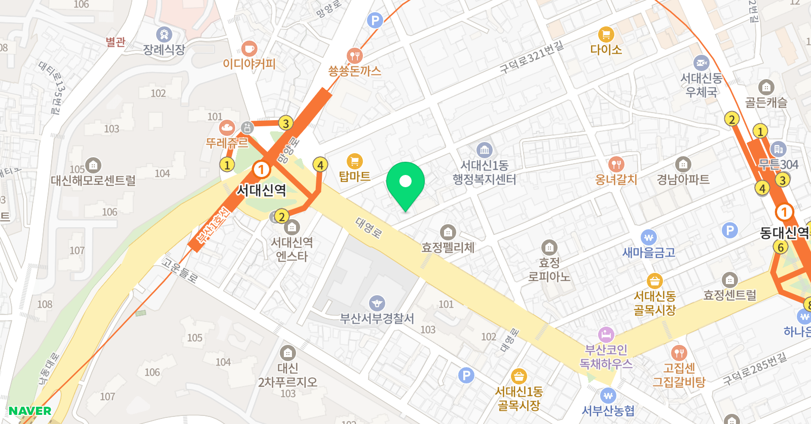 중앙 뮤직 위치